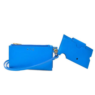 Blue Leather Shoulder Bag - IzzySauvage