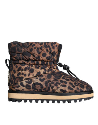 Brown Leopard Ankle Boots Padded Shoes - IzzySauvage