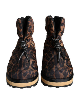 Brown Leopard Ankle Boots Padded Shoes - IzzySauvage