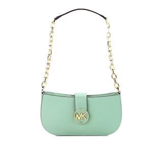 Carmen Small Sea Green Leather Pouchette Shoulder Crossbody Purse - IzzySauvage