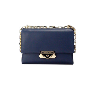 Cece Small Navy Vegan Leather Convertible Flap Crossbody Bag - IzzySauvage