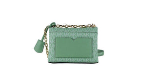 Cece Small Sea Green Signature PVC Convertible Flap Crossbody Bag - IzzySauvage