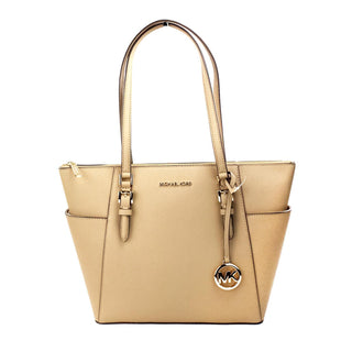 Charlotte Camel Large Leather Top Zip Tote Bag Purse - IzzySauvage