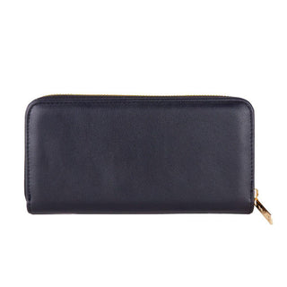 Chic Black Leather Zip Wallet - IzzySauvage