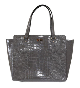 Chic Elissa Gray Leather Handbag - IzzySauvage