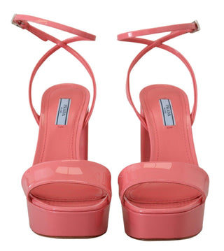 Chic Pink Patent Leather Platform Sandals - IzzySauvage