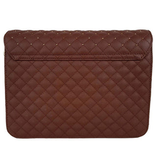 Chic Quilted Calfskin Shoulder Bag with Studs - IzzySauvage