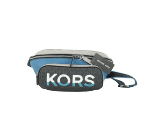 Cooper Large Blue Multi Leather Embroidered Logo Utility Belt Bag - IzzySauvage