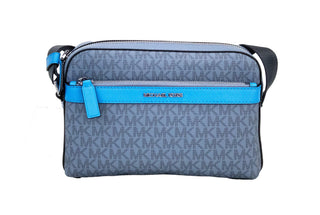 Cooper Small Denim Multi Signature PVC Utility Crossbody Bag - IzzySauvage