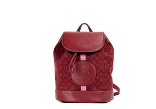 Dempsey Red Apple Signature Jacquard Canvas Logo Patch Backpack - IzzySauvage