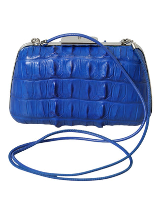 Electric Blue Crocodile Skin Clutch - IzzySauvage