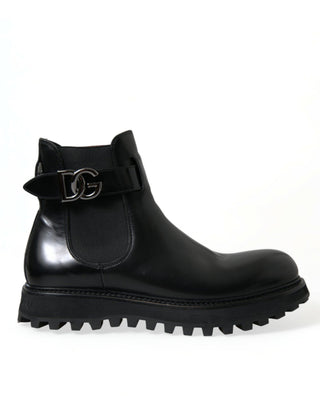 Elegant Black Calf Leather Chelsea Boots - IzzySauvage