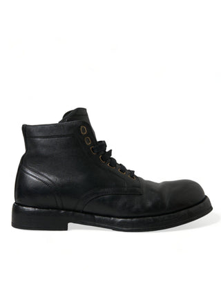 Elegant Black Horse Leather Ankle Boots - IzzySauvage