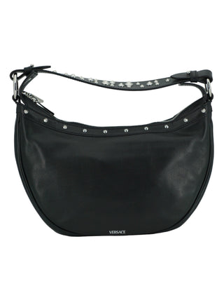 Elegant Black Leather Hobo Shoulder Bag - IzzySauvage