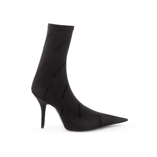 Elegant Black Spandex Statement Boots - IzzySauvage