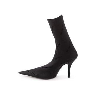 Elegant Black Spandex Statement Boots - IzzySauvage