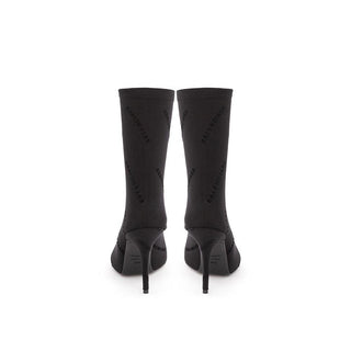 Elegant Black Spandex Statement Boots - IzzySauvage