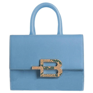 Elegant Light Blue Calfskin Handbag - IzzySauvage