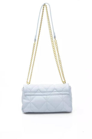 Elegant Light Blue Shoulder Bag with Golden Accents - IzzySauvage