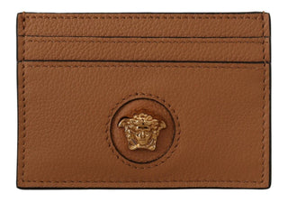 Elegant Medusa Calf Leather Card Holder - IzzySauvage