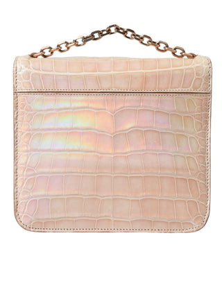 Elegant Mini Chain Beige Clutch for Evening Elegance - IzzySauvage