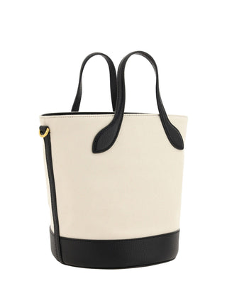 Elegant Monogram Bucket Bag in Black & White - IzzySauvage