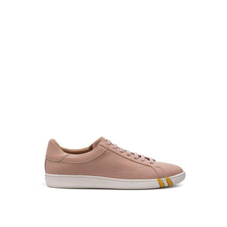 Elegant Pink Cotton Leather Sneakers - IzzySauvage