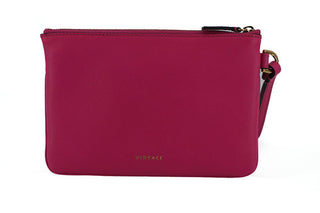 Elegant Pink Leather Pouch Clutch - IzzySauvage