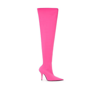 Elegant Pink Polyester Ankle Boots - IzzySauvage