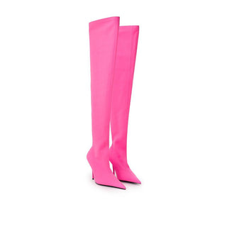 Elegant Pink Polyester Ankle Boots - IzzySauvage