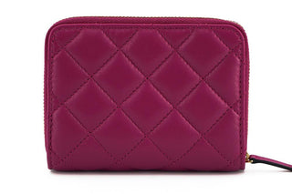 Elegant Purple Quilted Leather Wallet - IzzySauvage