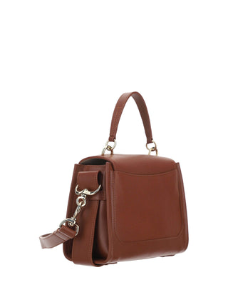 Elegant Sepia Brown Calfskin Shoulder Handbag - IzzySauvage