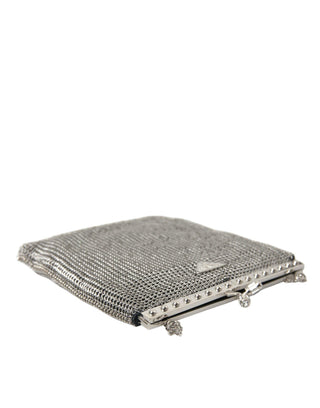 Elegant Silver Mesh Shoulder Evening Bag - IzzySauvage