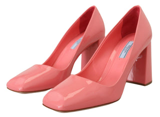 Elegant Square Toe Pink Heels - IzzySauvage