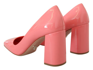 Elegant Square Toe Pink Heels - IzzySauvage