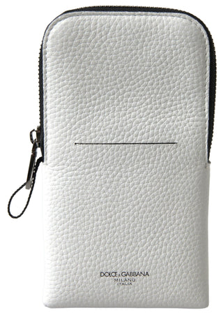 Elegant White Leather Phone Crossbody Bag - IzzySauvage