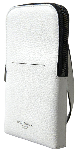 Elegant White Leather Phone Crossbody Bag - IzzySauvage