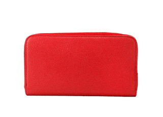 Elmore Red Embossed Logo Leather Continental Clutch Wallet - IzzySauvage