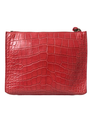 Exotic Red Alligator Leather Clutch - IzzySauvage