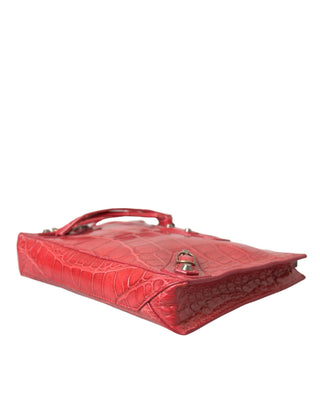 Exotic Red Alligator Leather Clutch - IzzySauvage