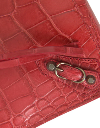 Exotic Red Alligator Leather Clutch - IzzySauvage