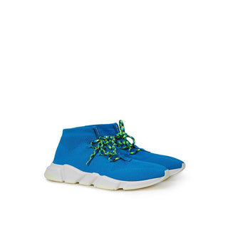 Exquisite Blue Cotton Sneakers for Men - IzzySauvage