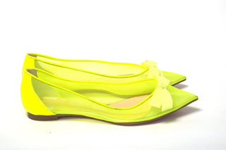 Fluro Yellow Flat Point Toe Shoe - IzzySauvage