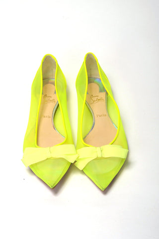 Fluro Yellow Flat Point Toe Shoe - IzzySauvage