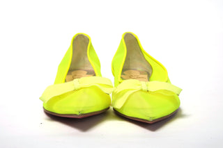 Fluro Yellow Flat Point Toe Shoe - IzzySauvage