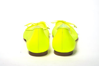 Fluro Yellow Flat Point Toe Shoe - IzzySauvage