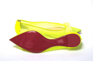 Fluro Yellow Flat Point Toe Shoe - IzzySauvage