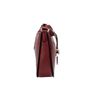 Gabby Small Dark Cherry Leather Foldover Hobo Crossbody Bag - IzzySauvage