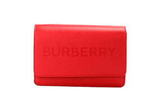 Hampshire Small Red Embossed Logo Smooth Leather Crossbody Bag - IzzySauvage