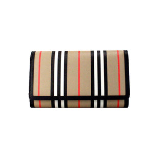 Hannah Icon Stripe Archive Black E-Canvas Leather Wallet Crossbody Bag - IzzySauvage